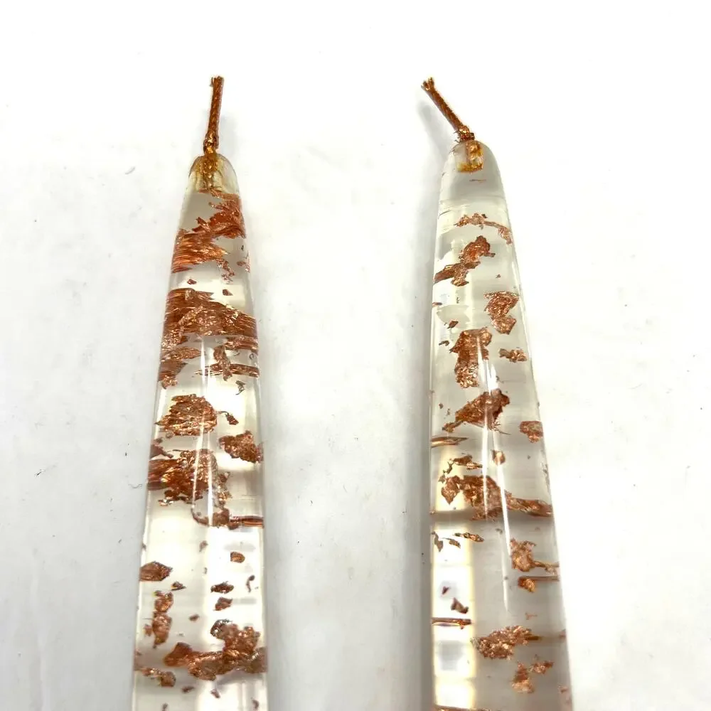 Vintage‎ Gregorian Inc. MCM Copper Flake Lucite Candles Set of 2